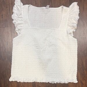 Old Navy White Ruffled Blouse